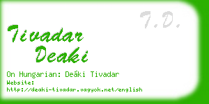 tivadar deaki business card