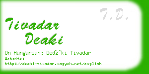 tivadar deaki business card